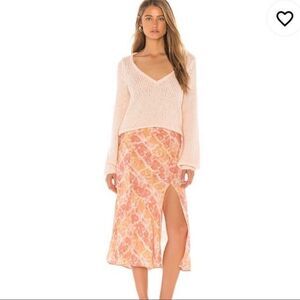 LOVERS + FRIENDS Ethan Midi Pink Gold Skirt